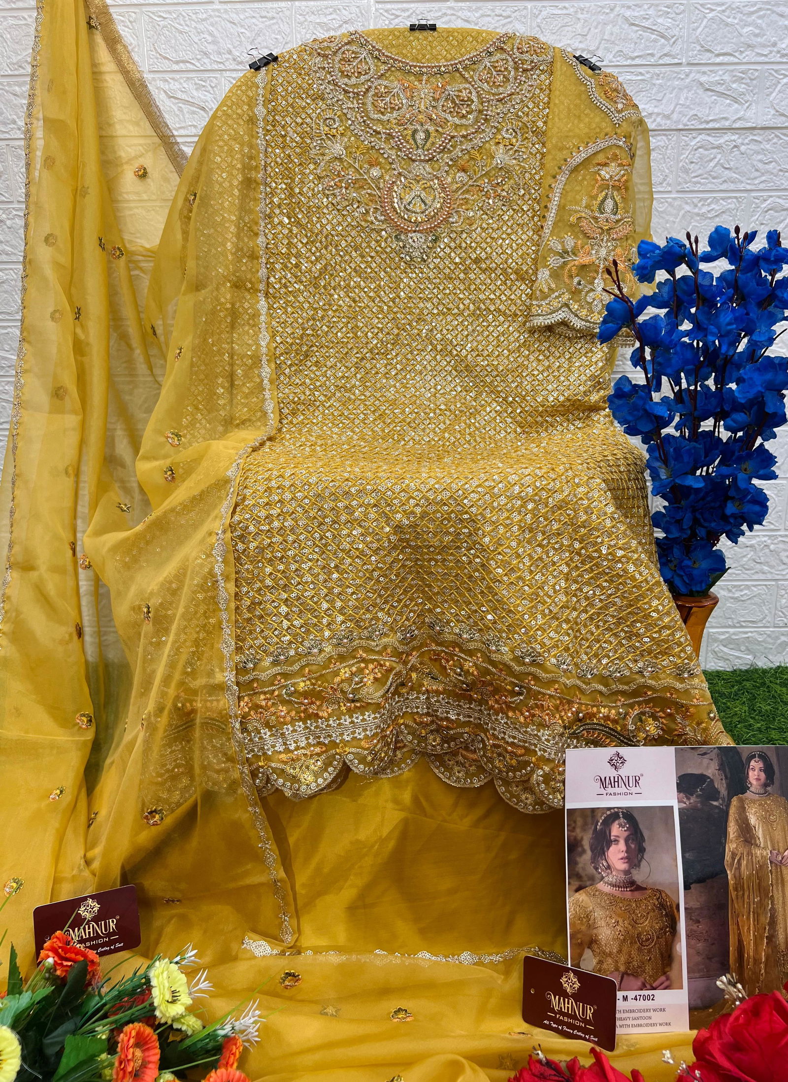 Mahnur Vol 47 Heavy Organza Pakistani Suits Wholesale Clothing Suppliers In India
